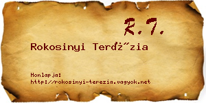 Rokosinyi Terézia névjegykártya